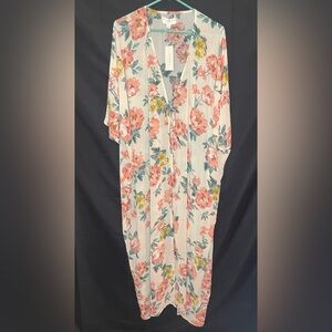 BigHit Fashion Oversized Sheer Pink Floral Small NWT